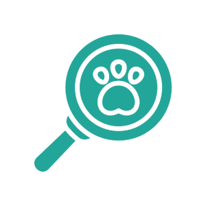 Paw print magnifying glass