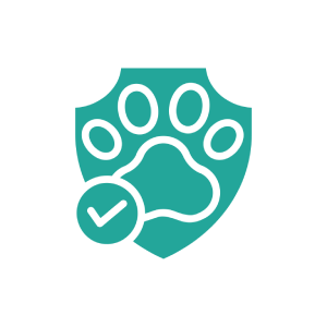 Paw print shield checkmark