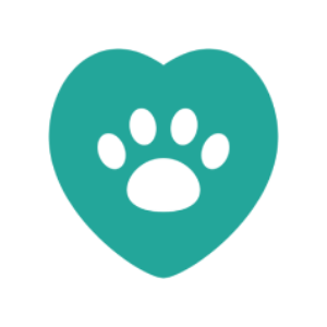 Teal heart paw print