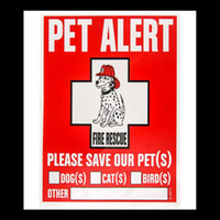 red pet alert sign